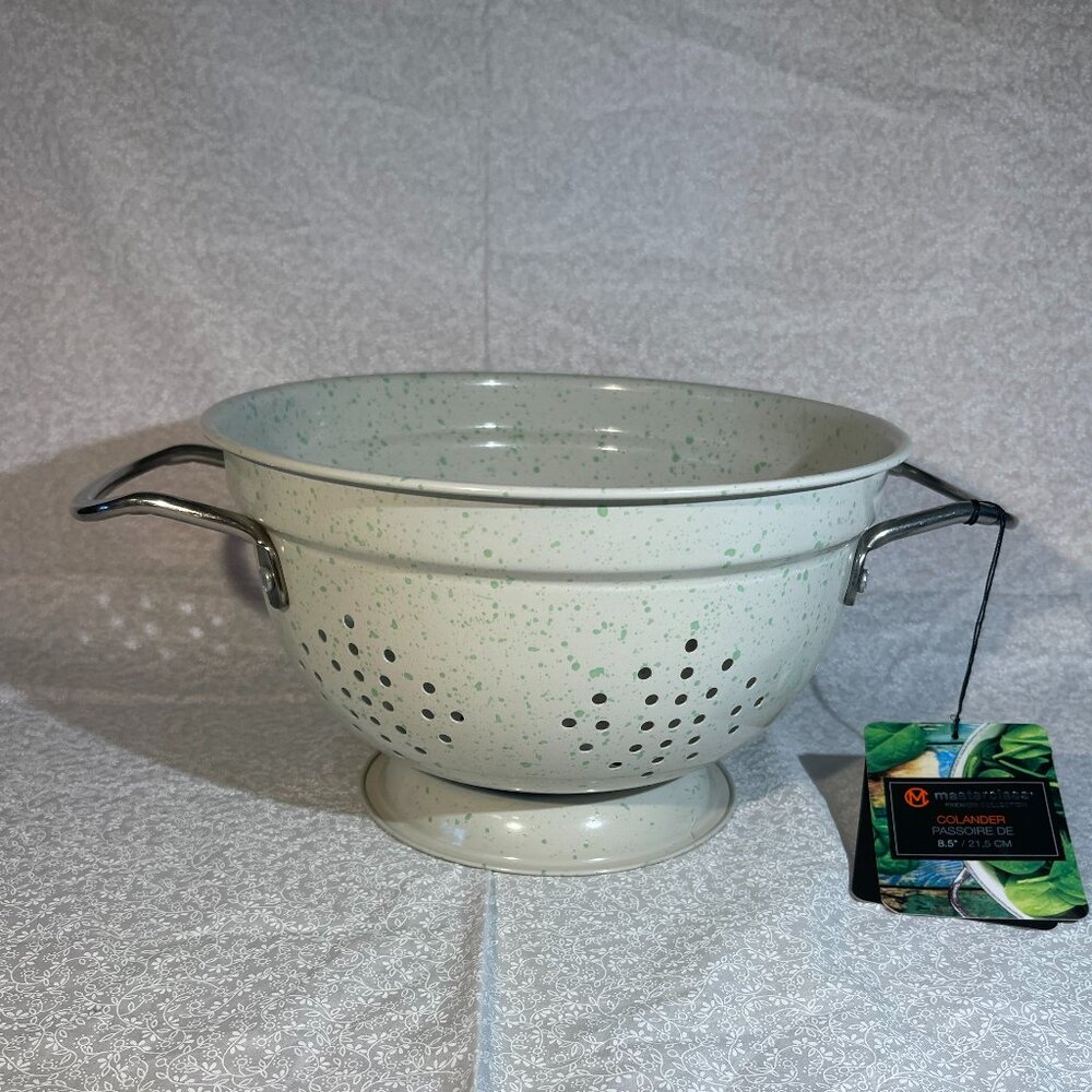 Masterclass Mint Green Speckled 3Qt Stainless Steel Colander New with tags (136) - Picture 3 of 3